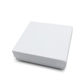 TheDisplayGuys 25-Pack #33 Cotton Filled Cardboard Paper Jewelry Box Gift Case - Swirl White (3 1/2" x 3 1/2" x 1")