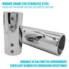 Handrail Straight Pipe Fitting Connector,AICWIOO 7/8 Inch 316 Stainless Steel