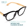 Black Retro Bamboo Frame Round Reading Glasses for Women &