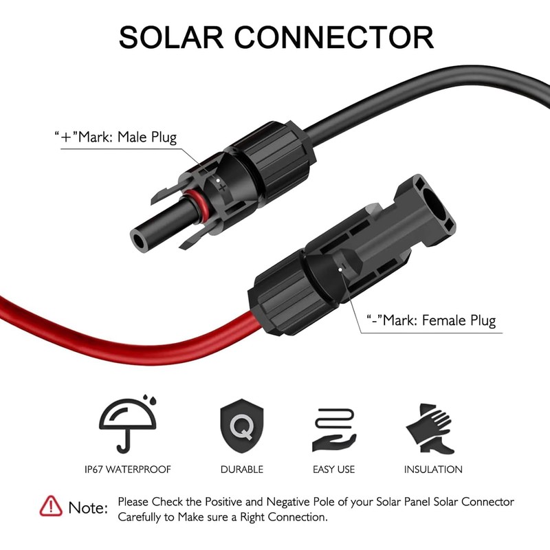2 m / 6.56 ft 4 in 1 solar panel