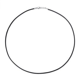 VIKI LYNN 1.5mm Black Braided Wax Cotton Cord Necklace 925 Sterling Silver Lobster Clasp