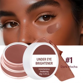 Melemando 4 Colors Under Eye Brightener, Conceal & Brighten Dark Circles, Nourishing Waterproof Under Eye Cream Pot Concealer Full Coverage Peach Color Corrector Makeup(01 Dark Mocha)