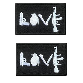 Love Funny Patch Hook and Loop Tactical Morale - Parche bordado militar, 2 unidades