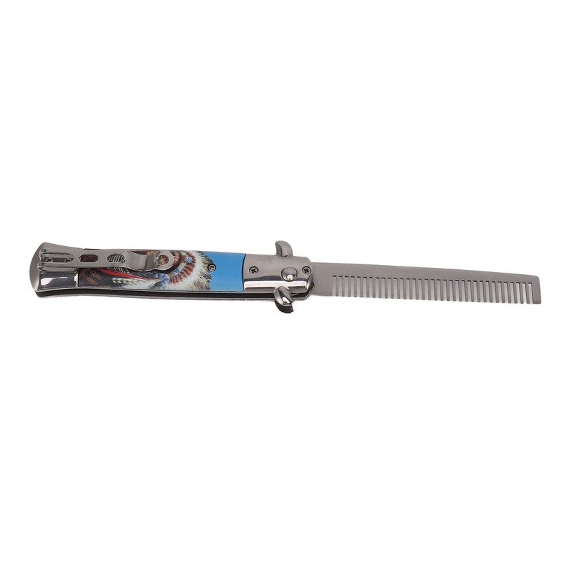 Men Spring Comb Pocket Size Stainless Steel Teeth Foldable Brush