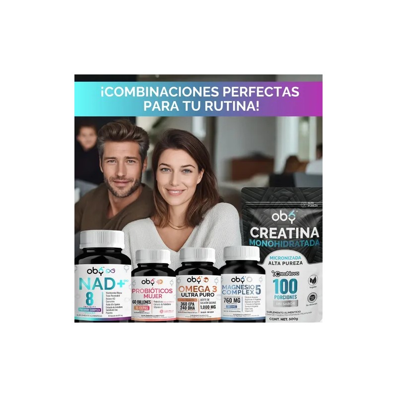 Oby Nad+ Resveratrol Potenciado 8 Ingred Nicotinamida Ribosa
