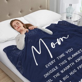 AJIIUSV Gifts for Mom Blanket for Mother's Day, Mom Gifts from Daughter Son, Moms Birthday Gift Throw Blanket 50"x60"