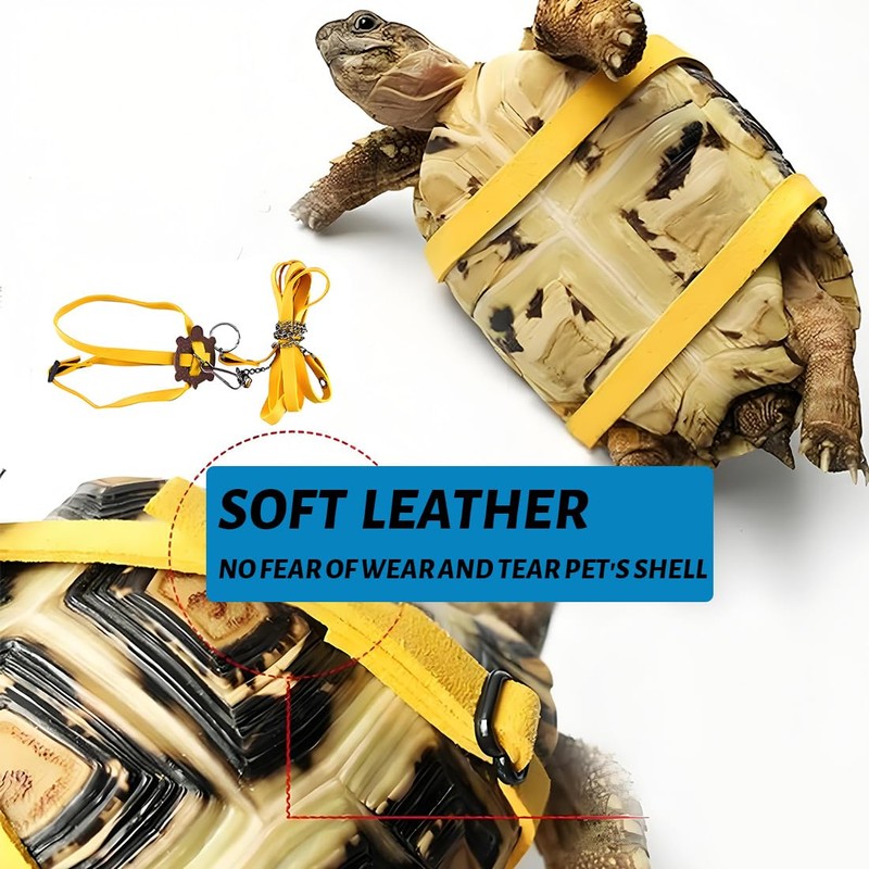 KEWUF Small Turtle Harness and Lead, Adjustable Nylon Running Lead