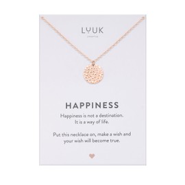 LUUK LIFESTYLE Filigree Necklace with Simple Pendant Made of Waterproof Stainless Steel, 50 cm, Gift for Girlfriend, Lucky Charm Symbol, Chain, 50 cm, Stainless Steel