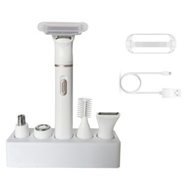 Electric Razor for Women, 5 in 1 Rechargeable Lady Shavers for Women, Painless Hair Removal for Eyebrow Nose Facial Body Hair Leg Underarm Bikini