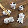 MIUFA Ceramic Cute Lucky Cat Chopsticks Rest Dinner Spoon Stand