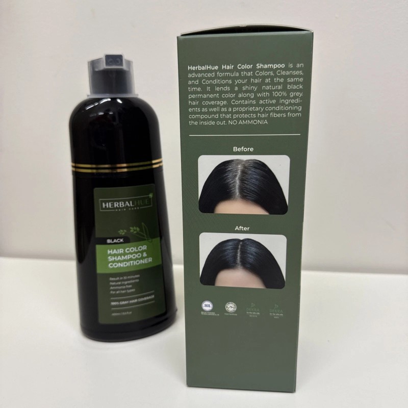 Herbal Hue Black Hair Dye Shampoo & Conditioner, Natural Shampoo