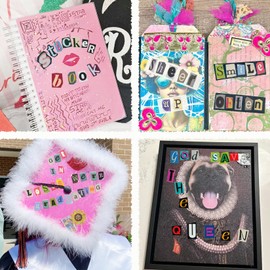 852pcs Magazine Letter Stickers Vintage Scrapbook Letters Stickers Small Ransom Alphabet Sticker for Scrapbooking Supplies Journaling Laptop Water Bottle DIY Crafts Gift Junk Journal (Journal12)