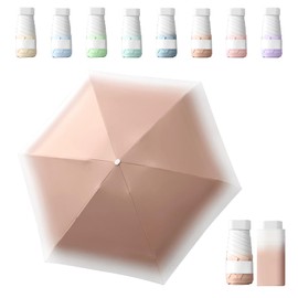 Sykerout Gradient Umbrella, Mini Umbrella, Pocket Umbrella, Compact Umbrella, Mini Foldable Travel Umbrella, Small, UV Umbrella, bean paste paint