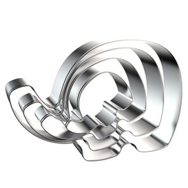 Elephant Cookie Cutter Set - 5 inch, 4 inch, 3 inch, 2 inch - 4 Piece Cute Elephant Shaped Cookie Cutters Shapes Molds - Stainless Steel