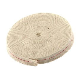 Haobase 1 Roll Lamp Wick, Flat Cotton Wick, Oil Lantern Wick, Stitch Oil Lamp Wick with Red Stitch for Lighting, 1/2 Inch 2 M/6.5 Feet (M1.2)