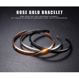 Rockyu Women's Silver Cuff Bracelet Engraved "LOVE YOU IS MY FATE" Hypoallergenic Stainless Steel Bangle with Blue Gemstone Romantic Gift