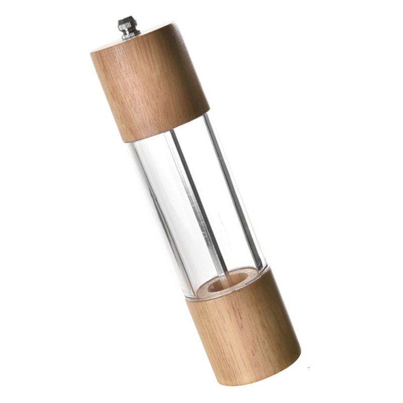 Manual Pepper Grinder Multifunctional Efficient Grinding Oak Patchwork Acrylic Pepper