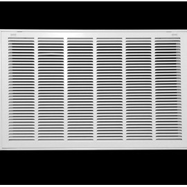 34" X 18" Steel Return Air Filter Grille for 1" Filter - Easy Plastic Tabs for Removable Face/Door - HVAC Duct Cover - Flat Stamped Face -White [Outer Dimensions: 35.75w X 19.75h]