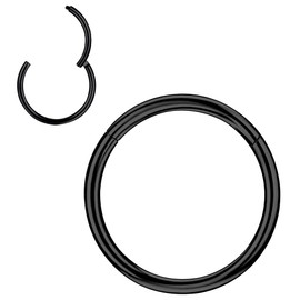 PunkTracker 1Pcs 20G 18G 16G 6/7/8/9/10mm Cartilage Tragus Helix Earring Hoop Stainless Steel Nose Rings Nose Piercings Helix Conch Septum Jewellery - Silver/Gold/Rose Gold