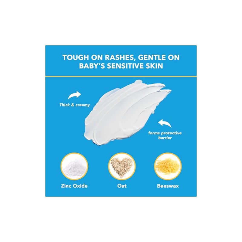 Triple Paste Diaper Rash Cream, Zinc Oxide Baby Ointment, 8