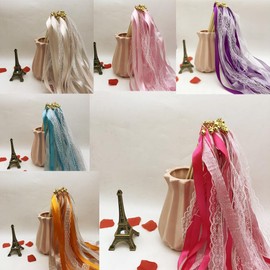 Hrlace Pack of 50 Wedding Wands Ribbon Magic Wands Wedding Streamers with Bells Lace Fairy Wand Silk Fairy Rod for Wedding Christmas Birthday Baby Party Holiday Celebrations Blue Pack of 50