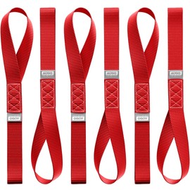 AUGO Heavy Duty Soft Loops –Pack of 6-1.5” x 17” Tie Down Anchor Straps for Use w/Ratchet Strap Hooks – 3000Lb Load Capacity & 10,000Lb Break Strength – Great for Motorcycle, Bike, Roof Rack, Etc.