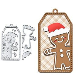 Christmas Gingerbread Man Shaker Metal Die Cuts Cutting Dies, Christmas Gingerbread Man Paper Cards Cutting Dies Cut Stencils for DIY Embossing Card Making Book Tags Decorative Paper Dies Scrapbooking