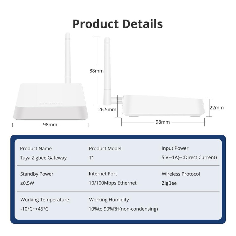 BENEXMART ZigBee Hub/puerta de enlace con cable, Zigbee Hub conexión