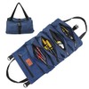 Wessleco Roll Up Tool Bag, Wrench Roll Up Pouch Multi-Purpose Canvas Tool Roll Organize for Electrician, HVAC, Plumber, Carpenter or Mechanic (Blue)