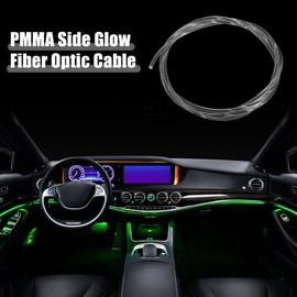 X AUTOHAUX 1.5m 4.92ft 4mm 0.16" Transparent Universal PMMA Optic Fiber Side Glow Cable Fiber Optic Cable for Car - Pack of 1