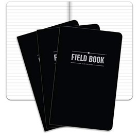 Elan Publishing Company The Indestructible, Waterproof, Tearproof, Weatherproof Field Notebook - 5"x8" - Black - Lined Memo Book - Pack of 3