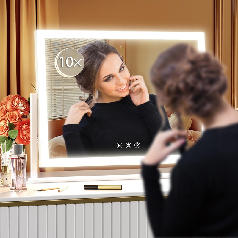 Gvnkvn Lighted Makeup Mirror, 17.3"x13" Hollywood Vanity Mirror with Led