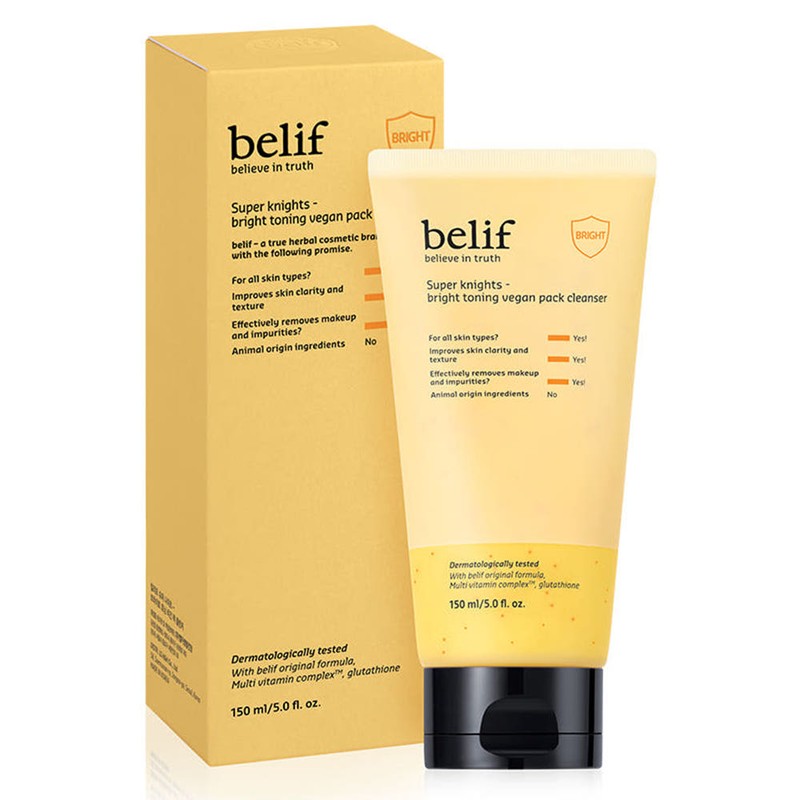 Belif Super Knights Bright Toning Vegan Pack Cleanser 150 mL