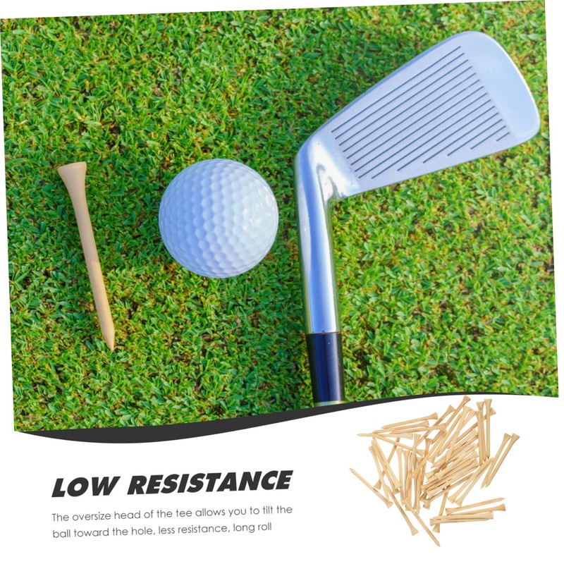 BIUDECO Practical Golf Tees 50pcs Bamboo Ball Markers Long Roll
