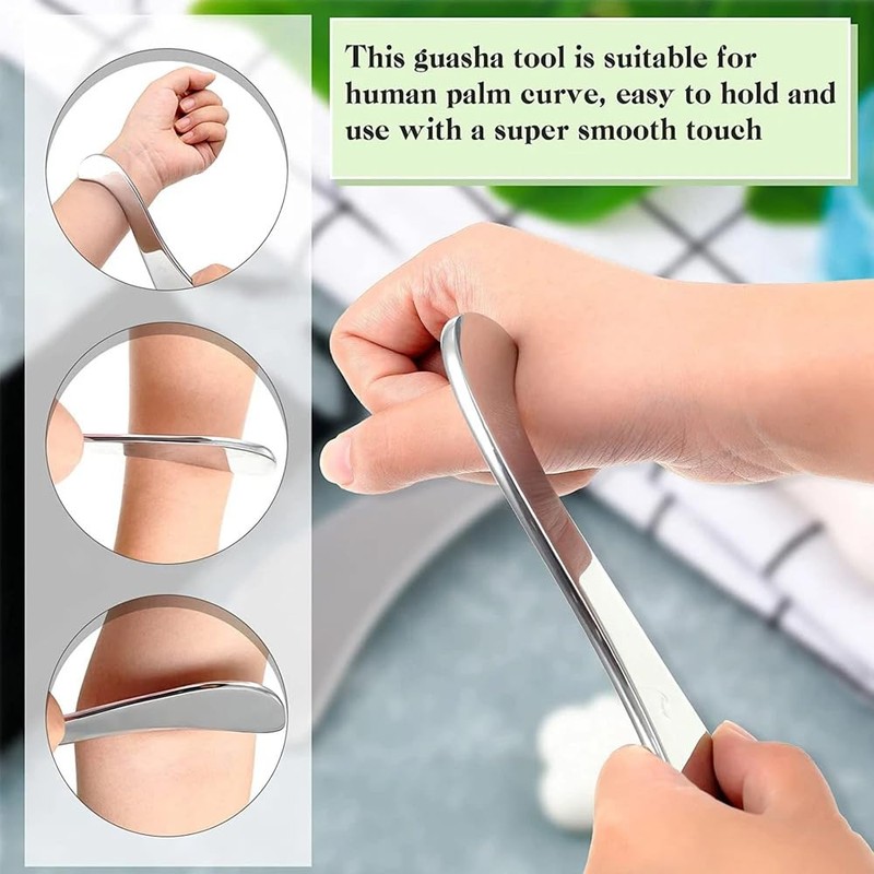 Gua Sha Stainless Steel, 3-in-1 Gua Sha Stone Face Tool,