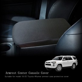 Center Console Cover Black for Toyota 4Runner 2010-2020 2021 2022 Accessories Armrest Cover Anti-Scratch Leather Protector -PU Leather Center Console Protector Pad Automobile