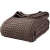MIGIOL 100% Cotton Waffle Weave Sofa Blanket, Lunch Break, Queen