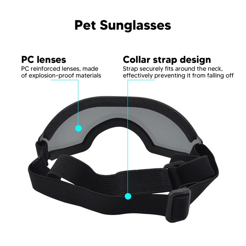 Dog Sunglasses Pet Goggles with Adjustable Strap UV Protection Eye