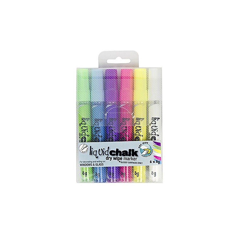 TEXTA 0400570 LIQUID CHALK MARKER BULLET, DRY WIPE ASSTD WALLET