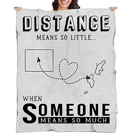 WY MP Distance Gift, from Daughter/Son Living Away Family - Distance Means So Little When Someone Means So Much WY MP - Soft Fleece Throw Blanket 50x60''