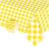 2pcs Yellow and White Checkered Disposable Tablecloth Table Covers,137 *