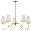Electro bp;30" Dia 5-Arm Classic Chandeliers Polished Gold with White