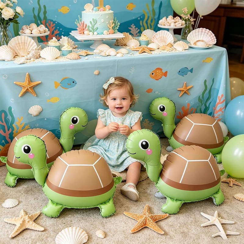 6Pcs Sea Turtle Balloons Sea Snimal Balloons