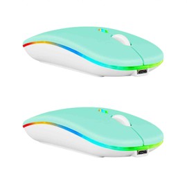 UrbanX Wireless Mouse 2 Pack for Home Use – Bluetooth 5.2 & 2.4GHz Rechargeable Laptop Mouse with USB Wireless Adapter, Ergonomic Computer Mouse.