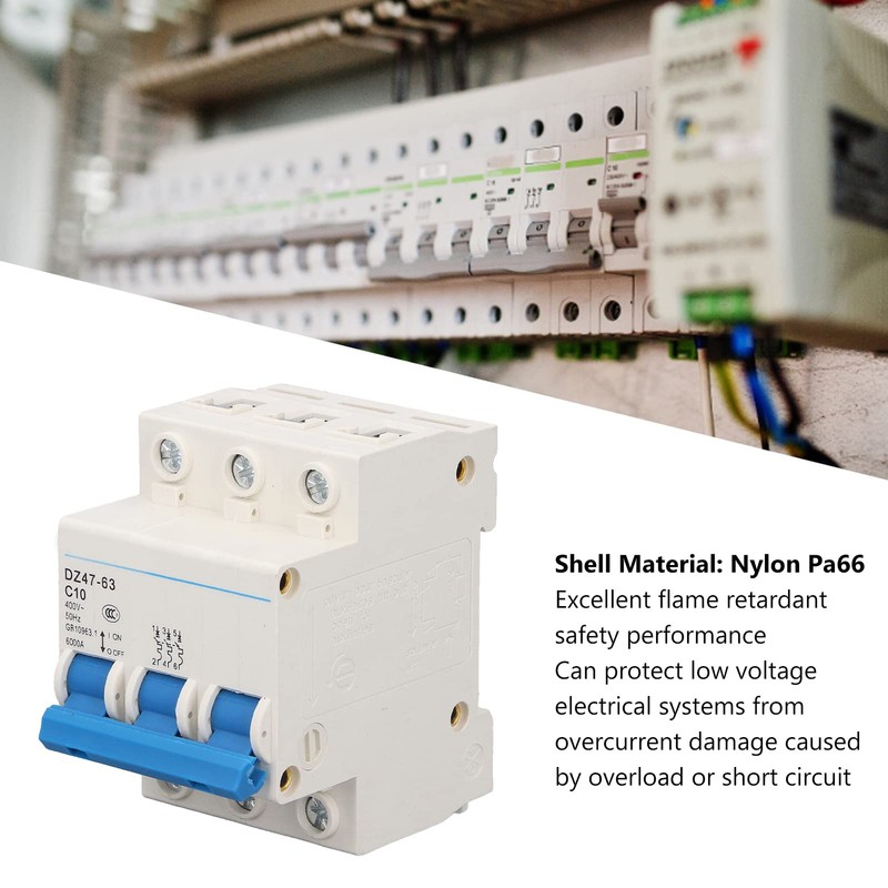 Miniature Circuit Breaker 3 Pole 10A Amp Isolator DIN Rail