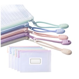 Zip-up A4 Clear File Folders Large Capacity 5-Color Set Waterproof Document Organization Document Case Durable Zippered Office Document Carrying Storage Transparent Pouch Important Document Protection