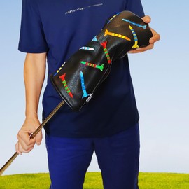 ROYMADE Golf Headcovers Driver Cover Fairway Wood Headcovers Hybrid Head Cover Missile Design Leather Golf 3 Wood Head Cover Black (for Driver 1pc)