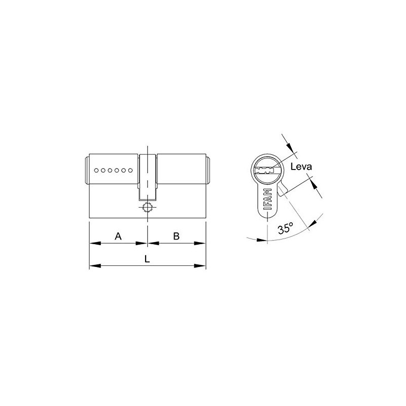 IFAM WX1000 Lock Cylinder 30 x 40 Brass Outer Door