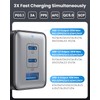 128W USB C Wall Charger,GaN III 3-Port Fast Charging Station,PD