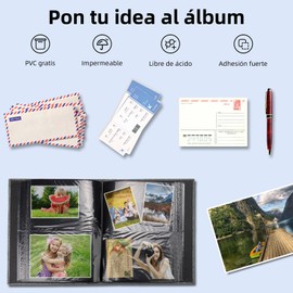 Album de Fotos, Grande Álbum para Fotos, Album de Recortes de 50 Hojas, Capacidad para 200 Fotos de 11x15 cm, Regalo de Aniversario para Bebe, Bodas, Familia Gris